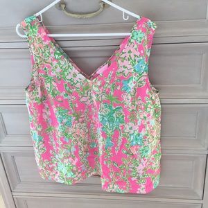 Lilly Pulitzer Silk vneck tank